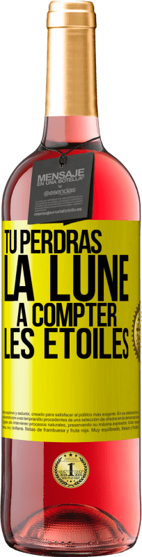 29,95 € Envoi gratuit | Vin rosé Édition ROSÉ Tu perdras la lune à compter les étoiles Étiquette Jaune. Étiquette personnalisable Vin jeune Récolte 2025 Tempranillo
