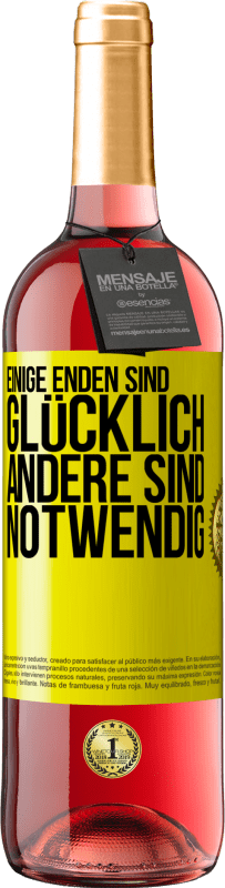 29,95 € Kostenloser Versand | Roséwein ROSÉ Ausgabe Einige Enden sind. glücklich Andere sind notwendig Gelbes Etikett. Anpassbares Etikett Junger Wein Ernte 2024 Tempranillo