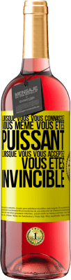 29,95 € Envoi gratuit | Vin rosé Édition ROSÉ Lorsque vous vous connaissez vous même vous êtes puissant. Lorsque vous vous acceptez vous êtes invincible Étiquette Jaune. Étiquette personnalisable Vin jeune Récolte 2023 Tempranillo