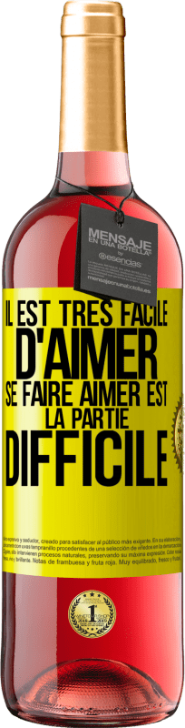 29,95 € Envoi gratuit | Vin rosé Édition ROSÉ Il est très facile d'aimer, se faire aimer est la partie difficile Étiquette Jaune. Étiquette personnalisable Vin jeune Récolte 2024 Tempranillo