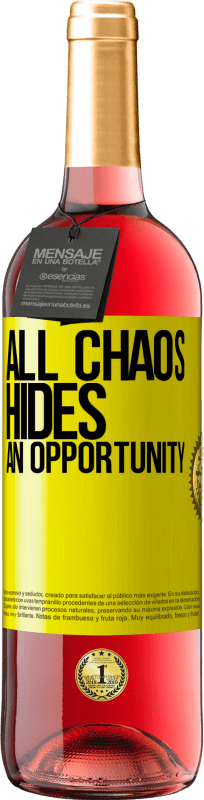 29,95 € Free Shipping | Rosé Wine ROSÉ Edition All chaos hides an opportunity Yellow Label. Customizable label Young wine Harvest 2023 Tempranillo