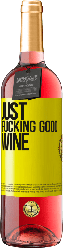 29,95 € Kostenloser Versand | Roséwein ROSÉ Ausgabe Just fucking good wine Gelbes Etikett. Anpassbares Etikett Junger Wein Ernte 2023 Tempranillo