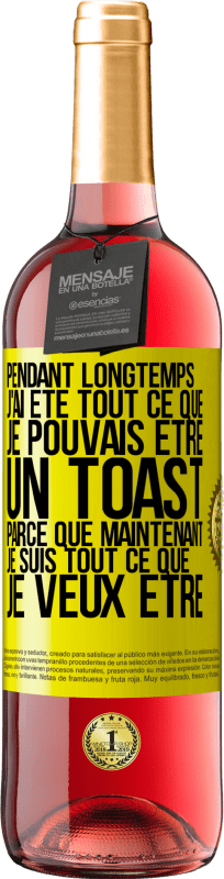 29,95 € Envoi gratuit | Vin rosé Édition ROSÉ Pendant longtemps j'ai été tout ce que je pouvais être. Un toast, parce que maintenant je suis tout ce que je veux être Étiquette Jaune. Étiquette personnalisable Vin jeune Récolte 2025 Tempranillo