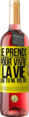 29,95 € Envoi gratuit | Vin rosé Édition ROSÉ Je prends des risques que tu ne prends pas, pour vivre la vie que tu ne vis pas Étiquette Jaune. Étiquette personnalisable Vin jeune Récolte 2024 Tempranillo