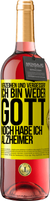 29,95 € Kostenloser Versand | Roséwein ROSÉ Ausgabe Verzeihen und vergessen? Ich bin weder Gott noch habe ich Alzheimer Gelbes Etikett. Anpassbares Etikett Junger Wein Ernte 2024 Tempranillo