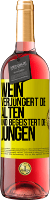 29,95 € Kostenloser Versand | Roséwein ROSÉ Ausgabe Wein verjüngert die Alten und begeistert die Jungen Gelbes Etikett. Anpassbares Etikett Junger Wein Ernte 2024 Tempranillo