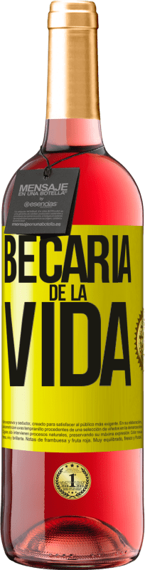 29,95 € Envío gratis | Vino Rosado Edición ROSÉ Becaria de la vida Etiqueta Amarilla. Etiqueta personalizable Vino joven Cosecha 2023 Tempranillo