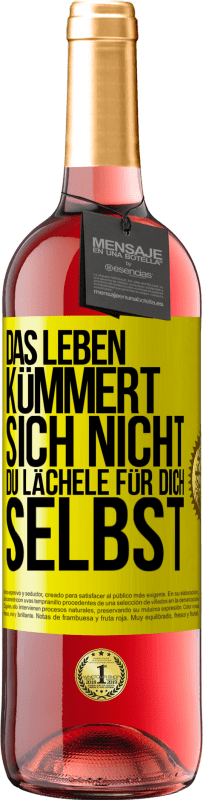 29,95 € Kostenloser Versand | Roséwein ROSÉ Ausgabe Das Leben kümmert sich nicht, du lächele für dich selbst Gelbes Etikett. Anpassbares Etikett Junger Wein Ernte 2024 Tempranillo