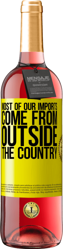 29,95 € 免费送货 | 桃红葡萄酒 ROSÉ版 我们的进口大部分来自国外 黄色标签. 可自定义的标签 青年酒 收成 2025 Tempranillo