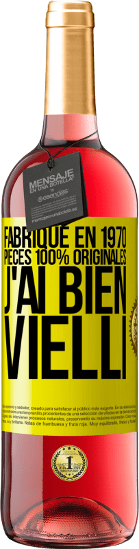 29,95 € Envoi gratuit | Vin rosé Édition ROSÉ Fabriqué en 1970, pièces 100% originales. J'ai bien vielli Étiquette Jaune. Étiquette personnalisable Vin jeune Récolte 2023 Tempranillo