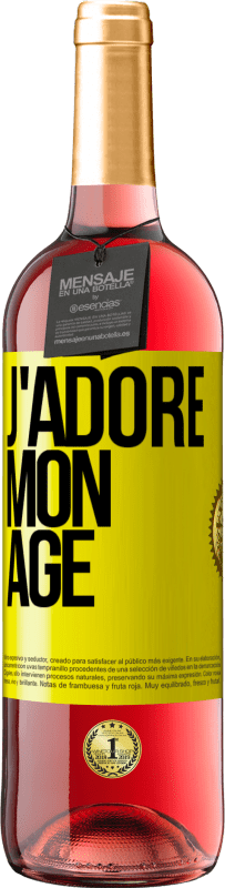 29,95 € Envoi gratuit | Vin rosé Édition ROSÉ J'adore mon âge Étiquette Jaune. Étiquette personnalisable Vin jeune Récolte 2024 Tempranillo