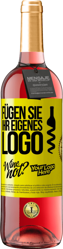 29,95 € Kostenloser Versand | Roséwein ROSÉ Ausgabe Füge dein eigenes Logo hinzu Gelbes Etikett. Anpassbares Etikett Junger Wein Ernte 2023 Tempranillo