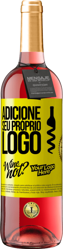 29,95 € Envio grátis | Vinho rosé Edição ROSÉ Adicione seu próprio logo Etiqueta Amarela. Etiqueta personalizável Vinho jovem Colheita 2023 Tempranillo