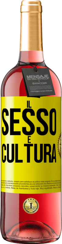 29,95 € Spedizione Gratuita | Vino rosato Edizione ROSÉ Il sesso è cultura Etichetta Gialla. Etichetta personalizzabile Vino giovane Raccogliere 2023 Tempranillo