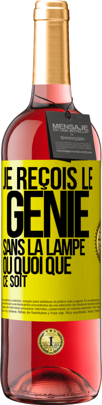 29,95 € Envoi gratuit | Vin rosé Édition ROSÉ Je reçois le génie sans la lampe ou quoi que ce soit Étiquette Jaune. Étiquette personnalisable Vin jeune Récolte 2023 Tempranillo