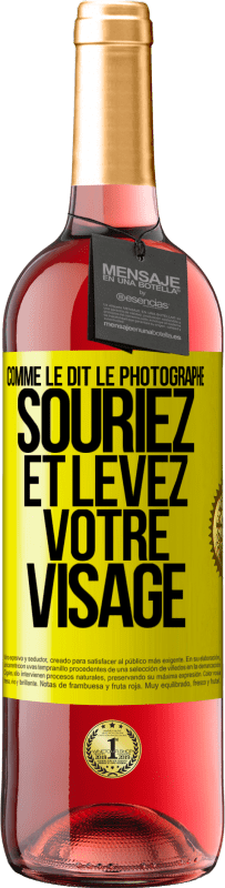 29,95 € Envoi gratuit | Vin rosé Édition ROSÉ Comme le dit le photographe, souriez et levez votre visage Étiquette Jaune. Étiquette personnalisable Vin jeune Récolte 2024 Tempranillo