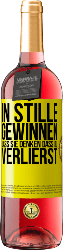 29,95 € Kostenloser Versand | Roséwein ROSÉ Ausgabe In Stille gewinnen. Lass sie denken, dass du verlierst Gelbes Etikett. Anpassbares Etikett Junger Wein Ernte 2024 Tempranillo