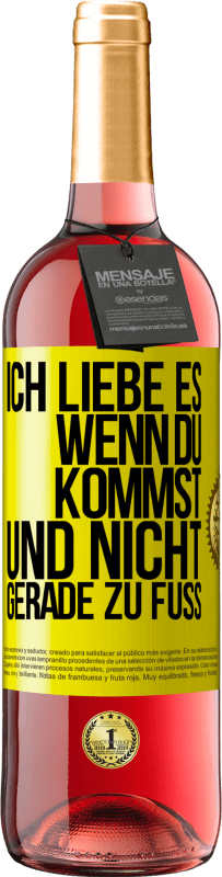 29,95 € Kostenloser Versand | Roséwein ROSÉ Ausgabe Ich liebe es, wenn du kommst und nicht gerade zu Fuß Gelbes Etikett. Anpassbares Etikett Junger Wein Ernte 2023 Tempranillo