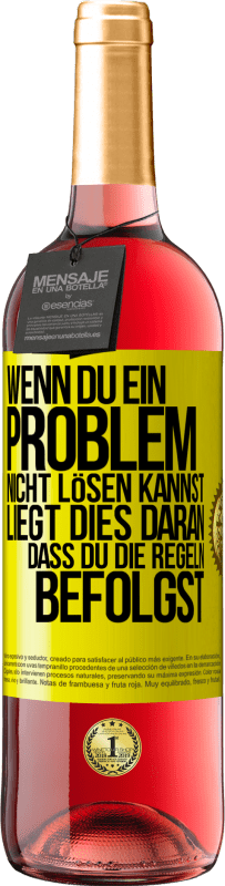 29,95 € Kostenloser Versand | Roséwein ROSÉ Ausgabe Wenn du ein Problem nicht lösen kannst, liegt dies daran, dass du die Regeln befolgst Gelbes Etikett. Anpassbares Etikett Junger Wein Ernte 2023 Tempranillo