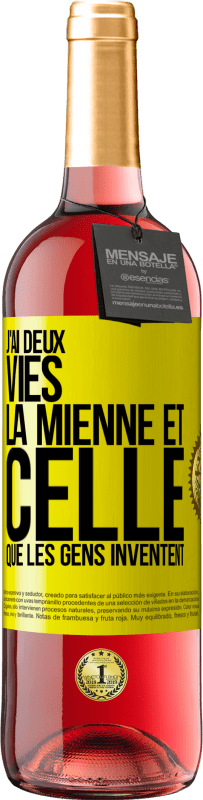 29,95 € Envoi gratuit | Vin rosé Édition ROSÉ J'ai deux vies. La mienne et celle que les gens inventent Étiquette Jaune. Étiquette personnalisable Vin jeune Récolte 2023 Tempranillo