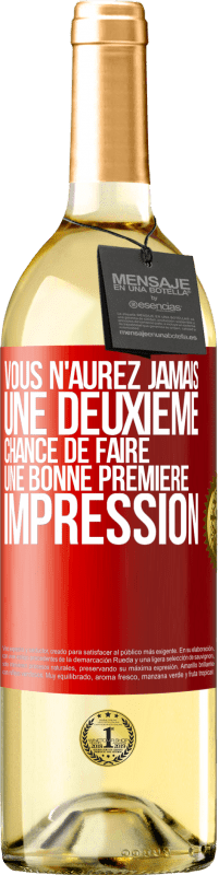 29,95 € Envoi gratuit | Vin blanc Édition WHITE Vous n'aurez jamais une deuxième chance de faire une bonne première impression Étiquette Rouge. Étiquette personnalisable Vin jeune Récolte 2024 Verdejo