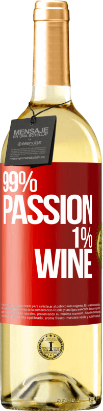 29,95 € Spedizione Gratuita | Vino bianco Edizione WHITE 99% passion, 1% wine Etichetta Rossa. Etichetta personalizzabile Vino giovane Raccogliere 2023 Verdejo
