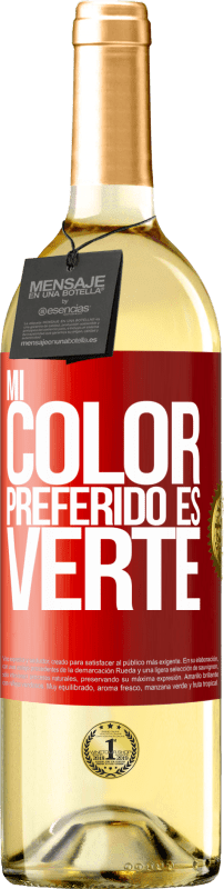 29,95 € 免费送货 | 白葡萄酒 WHITE版 Mi color preferido es: verte 红色标签. 可自定义的标签 青年酒 收成 2024 Verdejo