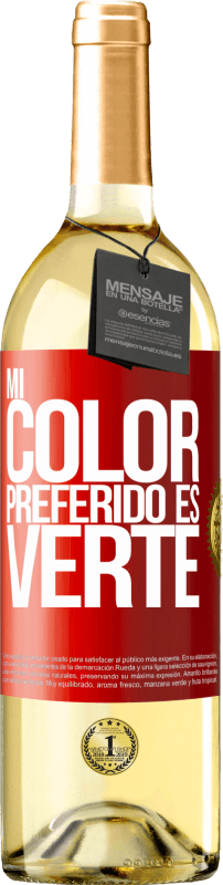 29,95 € Spedizione Gratuita | Vino bianco Edizione WHITE Mi color preferido es: verte Etichetta Rossa. Etichetta personalizzabile Vino giovane Raccogliere 2023 Verdejo
