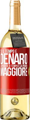29,95 € Spedizione Gratuita | Vino bianco Edizione WHITE Se il tempo è denaro, la perdita di tempo è la perdita maggiore Etichetta Rossa. Etichetta personalizzabile Vino giovane Raccogliere 2025 Verdejo