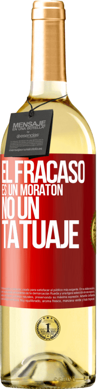 29,95 € Envío gratis | Vino Blanco Edición WHITE El fracaso es un moratón, no un tatuaje Etiqueta Roja. Etiqueta personalizable Vino joven Cosecha 2024 Verdejo