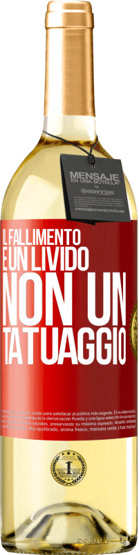 29,95 € Spedizione Gratuita | Vino bianco Edizione WHITE Il fallimento è un livido, non un tatuaggio Etichetta Rossa. Etichetta personalizzabile Vino giovane Raccogliere 2024 Verdejo