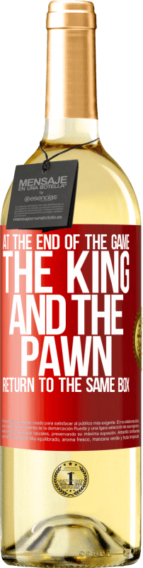 29,95 € 送料無料 | 白ワイン WHITEエディション ゲームの終わりに、キングとポーンは同じボックスに戻ります 赤いタグ. カスタマイズ可能なラベル 若いワイン 収穫 2023 Verdejo