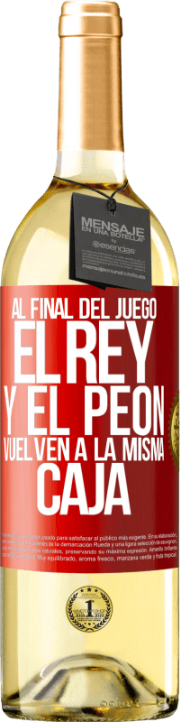 29,95 € Envío gratis | Vino Blanco Edición WHITE Al final del juego, el rey y el peón vuelven a la misma caja Etiqueta Roja. Etiqueta personalizable Vino joven Cosecha 2024 Verdejo