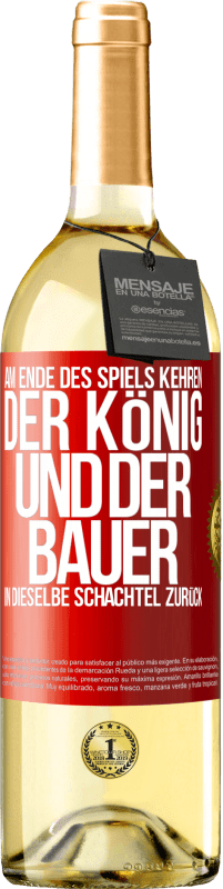 29,95 € Kostenloser Versand | Weißwein WHITE Ausgabe Am Ende des Spiels kehren der König und der Bauer in dieselbe Schachtel zurück Rote Markierung. Anpassbares Etikett Junger Wein Ernte 2025 Verdejo