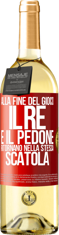 29,95 € Spedizione Gratuita | Vino bianco Edizione WHITE Alla fine del gioco, il re e il pedone ritornano nella stessa scatola Etichetta Rossa. Etichetta personalizzabile Vino giovane Raccogliere 2024 Verdejo