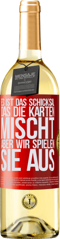 29,95 € Kostenloser Versand | Weißwein WHITE Ausgabe Das Schicksal mischt die Karten, und wir spielen. Rote Markierung. Anpassbares Etikett Junger Wein Ernte 2024 Verdejo