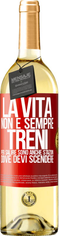 29,95 € Spedizione Gratuita | Vino bianco Edizione WHITE La vita non è sempre treni per salire, sono anche stazioni dove devi scendere Etichetta Rossa. Etichetta personalizzabile Vino giovane Raccogliere 2024 Verdejo