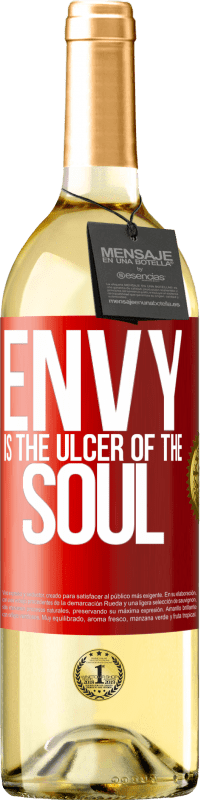 29,95 € Free Shipping | White Wine WHITE Edition Envy is the ulcer of the soul Red Label. Customizable label Young wine Harvest 2024 Verdejo