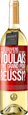 29,95 € Envoi gratuit | Vin blanc Édition WHITE Tu te souviens quand tu étais petit et que tu voulais être grand pour faire tout ce que tu voulais? Tu as réussi? Étiquette Rouge. Étiquette personnalisable Vin jeune Récolte 2024 Verdejo