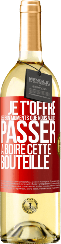 29,95 € Envoi gratuit | Vin blanc Édition WHITE Je t'offre les bon moments que nous allons passer à boire cette bouteille Étiquette Rouge. Étiquette personnalisable Vin jeune Récolte 2023 Verdejo