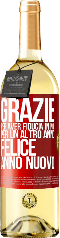 29,95 € Spedizione Gratuita | Vino bianco Edizione WHITE Grazie per aver fiducia in noi per un altro anno. Felice anno nuovo Etichetta Rossa. Etichetta personalizzabile Vino giovane Raccogliere 2024 Verdejo