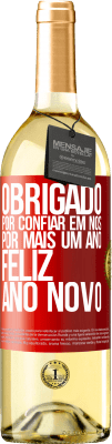 29,95 € Envio grátis | Vinho branco Edição WHITE Obrigado por confiar em nós por mais um ano. Feliz Ano Novo Etiqueta Vermelha. Etiqueta personalizável Vinho jovem Colheita 2025 Verdejo