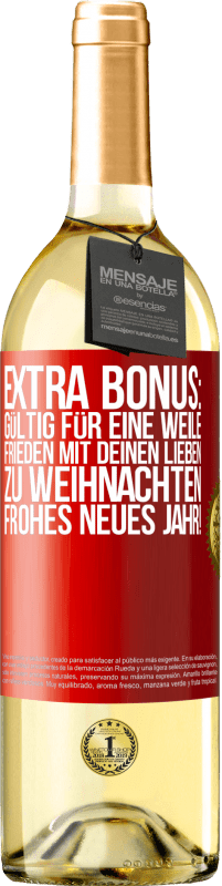 29,95 € Kostenloser Versand | Weißwein WHITE Ausgabe Extra Bonus: gültig für eine Weile Frieden mit deinen Lieben zu Weihnachten. Frohes neues Jahr! Rote Markierung. Anpassbares Etikett Junger Wein Ernte 2024 Verdejo