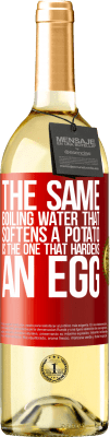 29,95 € Free Shipping | White Wine WHITE Edition The same boiling water that softens a potato is the one that hardens an egg Red Label. Customizable label Young wine Harvest 2024 Verdejo