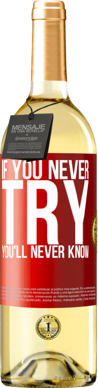 29,95 € 送料無料 | 白ワイン WHITEエディション 試したことがないなら、あなたは決して知らない 赤いタグ. カスタマイズ可能なラベル 若いワイン 収穫 2025 Verdejo