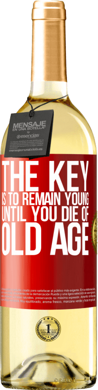 29,95 € Free Shipping | White Wine WHITE Edition The key is to remain young until you die of old age Red Label. Customizable label Young wine Harvest 2024 Verdejo