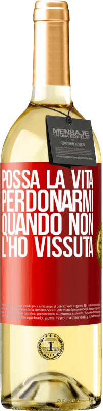 29,95 € Spedizione Gratuita | Vino bianco Edizione WHITE Possa la vita perdonarmi quando non l'ho vissuta Etichetta Rossa. Etichetta personalizzabile Vino giovane Raccogliere 2024 Verdejo