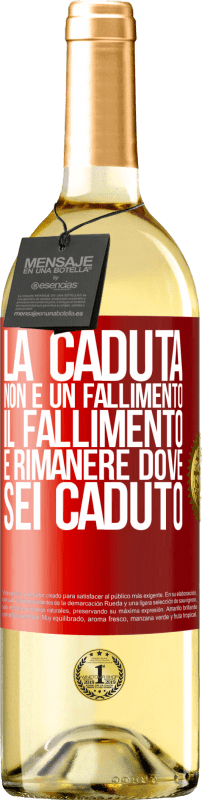 29,95 € Spedizione Gratuita | Vino bianco Edizione WHITE La caduta non è un fallimento. Il fallimento è rimanere dove sei caduto Etichetta Rossa. Etichetta personalizzabile Vino giovane Raccogliere 2024 Verdejo