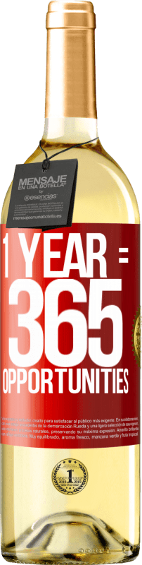 29,95 € Free Shipping | White Wine WHITE Edition 1 year 365 opportunities Red Label. Customizable label Young wine Harvest 2022 Verdejo