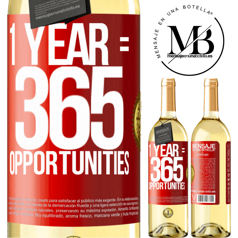 29,95 € Free Shipping | White Wine WHITE Edition 1 year 365 opportunities Red Label. Customizable label Young wine Harvest 2022 Verdejo